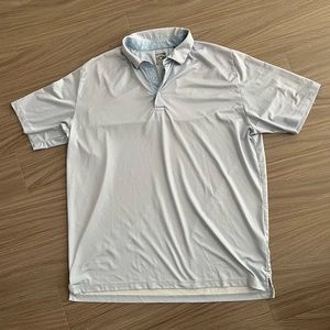 Callaway Golf Polo Shirt Opti Dri Short Sleeve Mens XL Blue Geometric Design